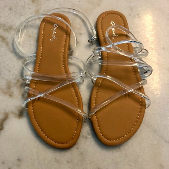 Lucite Strappy Sandals - Picture 1 of 2